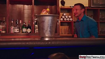 Kat tips the bartender by fucking him