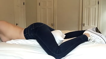 PILLOW HUMPING IN HER JEANS - TINYTIFFANY